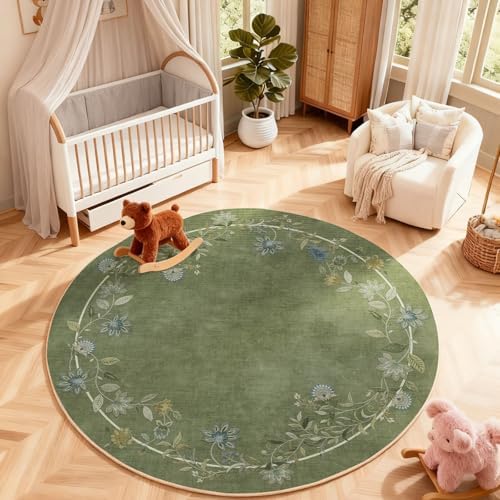 Machine Washable Living Room Rug: 4ft Round Rug - Image 7