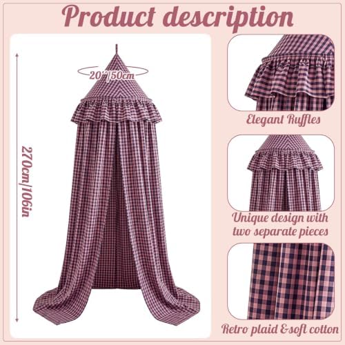 SmoothNovelty Gingham Plaid Bed Canopy - Image 2