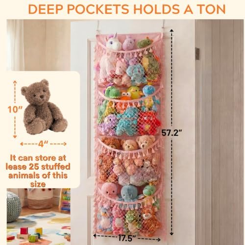 Ofiray-home Over The Door Stuffed Animal Storage - Image 3