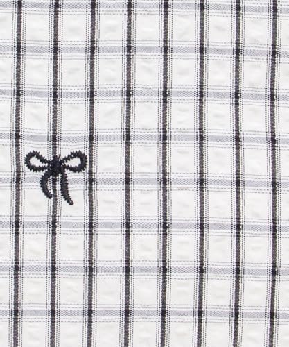 Flat Makeup Bag for Women, Zipper Cosmetic Pouch for Purse, Gingham Black - Image 3