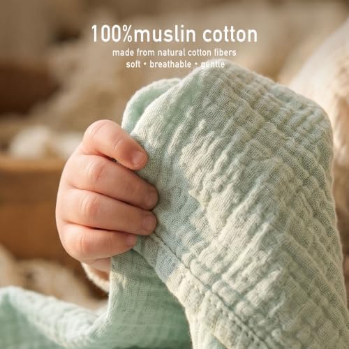 Muslin Receiving Blankets 5 Pack, Soft Swaddle Wraps - Image 2