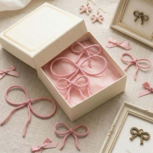 Barydat 6 Pcs Pink Bow Wall Decor Coquette Bow Nursery Decor - Image 4