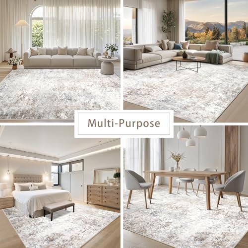 Beige Grey Washable Rugs 3x5 Area Rugs - Image 5