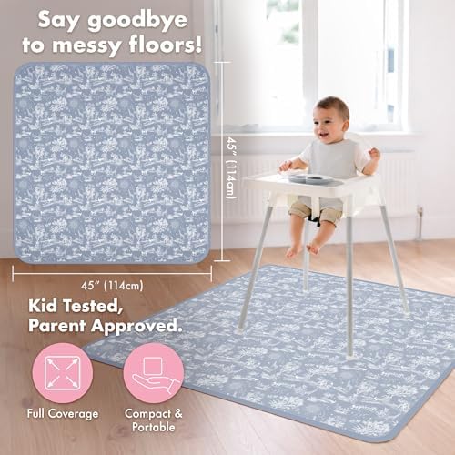 BapronBaby Savanna Blue Waterproof Splash Mat Catch All Floor Cover - Image 4