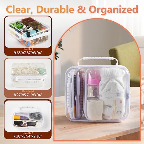 3PCS Travel Essentials for Toiletries, 1.2MM Clear Hard Shell Zipper Case - Image 2