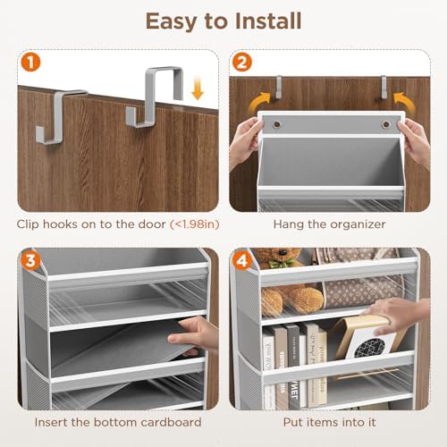 6 Tiers Over The Door Organizer, Behind The Door Storage Hanging Shelves - Image 6