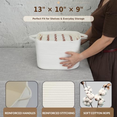 XUANGUO Woven Cotton Rope Storage Basket - Image 2