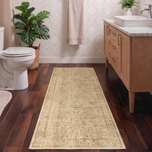 Neutral Tan Floral Animal 2x5 Rug Runners - Image 3
