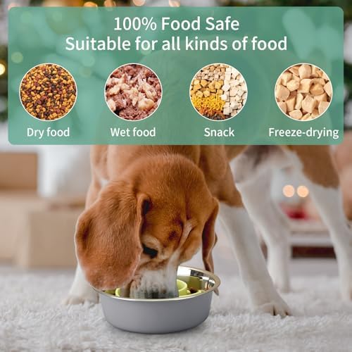 Slow Feeder Dog Bowls Insert, Animire Soft Silicone Slow Eating Dog Food Bowl - Image 4