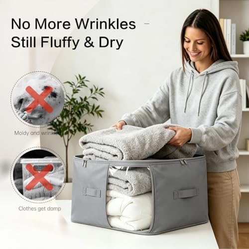 Comforter Storage Bag, Large Capacity Blanket Storage Bags 3-Layer Ultra Space - Image 4