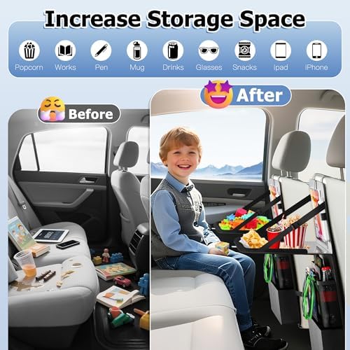 Backseat Car Organizer with Foldable Tray, Car Seat Organizer - Image 6
