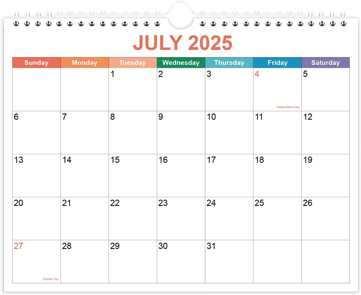 Calendar 2025-2026, Wall Calendar 2025-2026 from September 2025 - December 2026, 18 Months Calendar with Premium Paper, Twin-Wire Binding & Hanging Hook, 8.5" x 11", Colorful