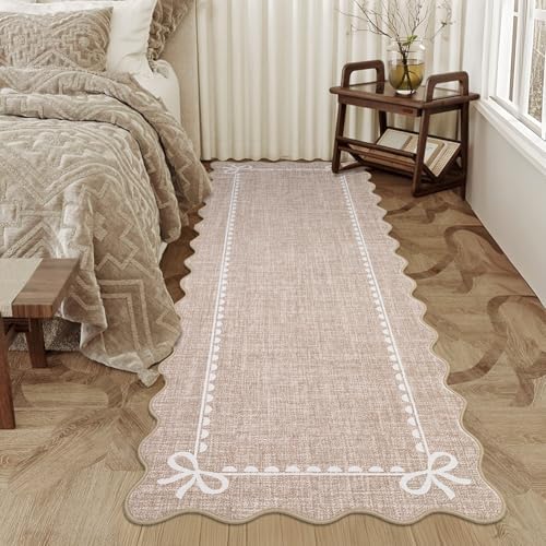 GarveeHome Scalloped Hallway Runner Rug 2.5x10 Non Slip Bedroom Rugs - Image 3