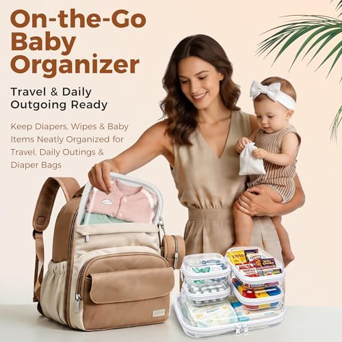 5 Pack Diaper Bag Organizer Pouches, Waterproof Storage Box - Image 2