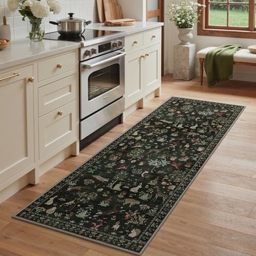 BESBLEE 2X8 Washable Kitchen Runner Rug, Animal Non Slip by BESBLEE