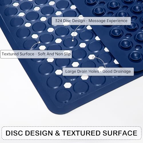 Non-Slip Bathtub and Shower Mats, Power Grip Bath Mat 35 x 16.3 Inch - Image 2