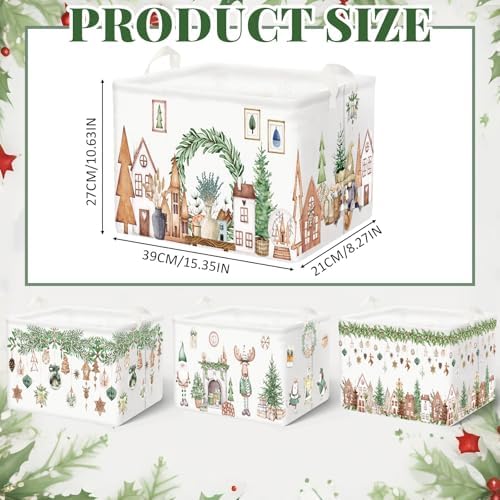 4pcs Christmas Storage Basket Fabric Laundry Baskets - Image 2