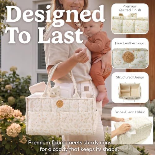 Floral Diaper Caddy Organizer - Image 4