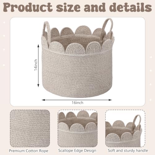 LemonRoad Round Woven Basket Brown Variegated - Image 2