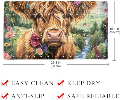 Bath Tub Shower Mat, Washable Bathtub Floor Mats, Suction Cups and Drain Holes - Image 4