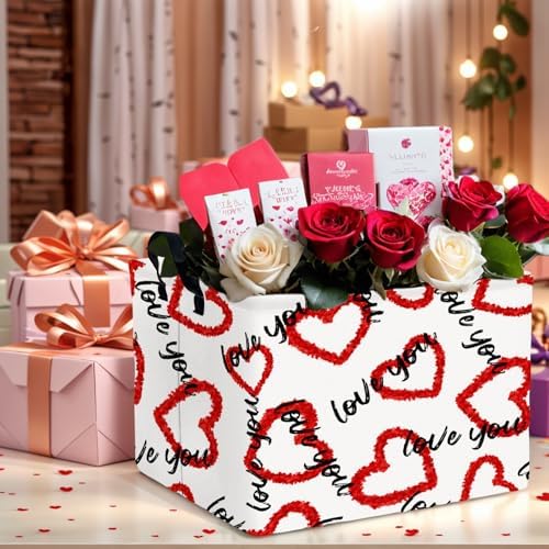 Valentine's Day Basket Gift for Empty Cute Heart Large Storage Bin for Kid and - Image 5