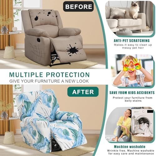 NILUOH Stretch Recliner Covers 4 Piece, Non-Slip Lazy Boy Chair Covers - Image 4
