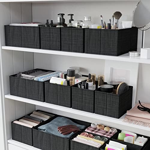 Drawer Organizer Clothes Set of 12 Black - Image 5