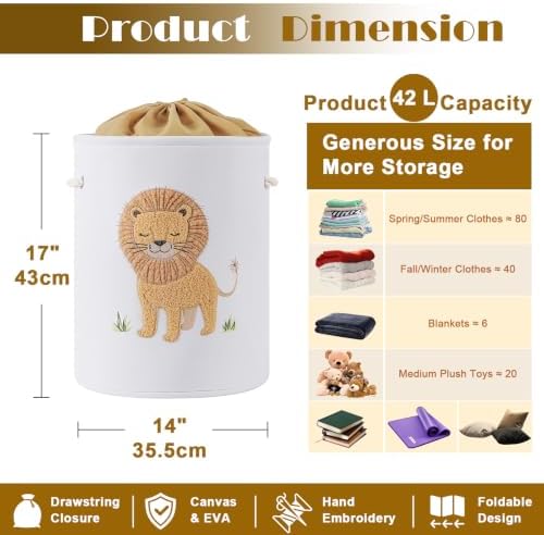 Kids Laundry Basket Baby Hamper Stuffed Animal Storage Toy Box - Image 4