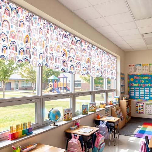 Mindsoft 4 Pcs Rainbow Boho Valances Curtains 54"x18" Rod Pocket Classroom - Image 2