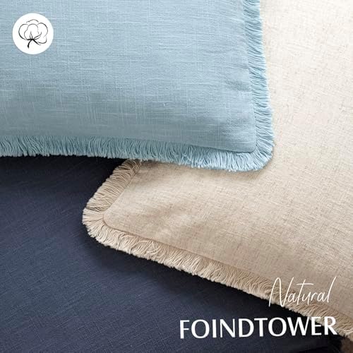 Foindtower Decorative Linen Fringe Lumbar Throw Pillow Covers Cozy Boho - Image 4