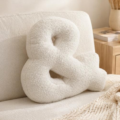 Letter Plush Pillow, Letter Hugging Throw Pillows, Decorative Initial Letter by Shapeazy