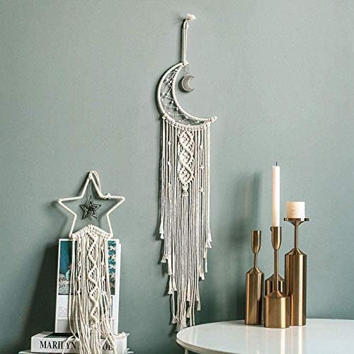 Tarklanda Moon Star Dream Catcher Decor, Macrame Wall Hanging Boho Home Decor - Image 5