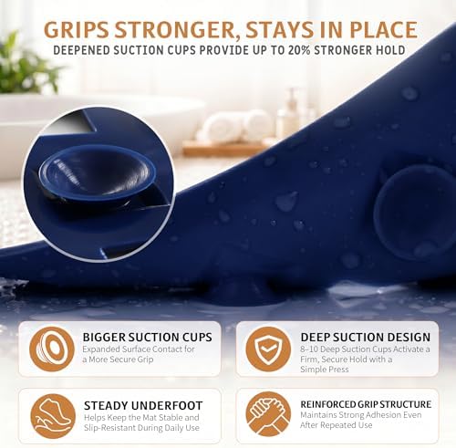 Yimobra Bathtub Mat Non Slip, Long Anti Slip Bath Tub Mat - Image 3