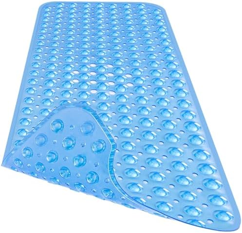 Extra Long Bathtub Mat Non Slip Bath Mat Clear Blue 40"x16" Full - Image 3