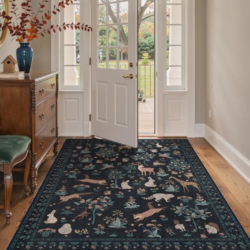 BESBLEE 5X7 Area Rug for Bedroom, Washable Animal Non Slip - Image 3