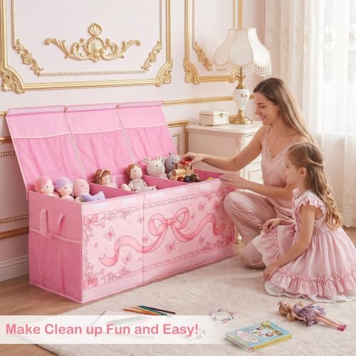 Toy Box with Adjustable Divider Large Toy Chest Storage - Image 4