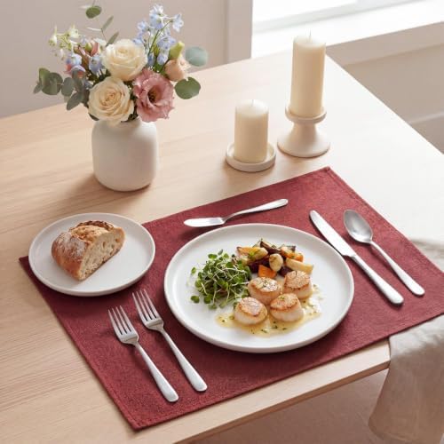 Artoid Mode Dark Red Placemats Set of 4, 12x18 Inch Christmas Valentine's Day - Image 2