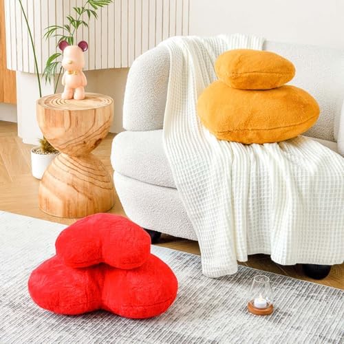 XVTRU Red Heart Pillows, Cute Heart Decorative Pillow, Heart Shaped Throw - Image 5