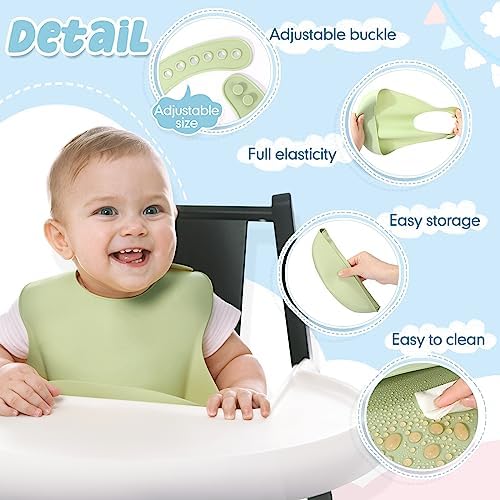 Mepase Silicone Bibs for Baby Waterproof Silicone Bib - Image 3