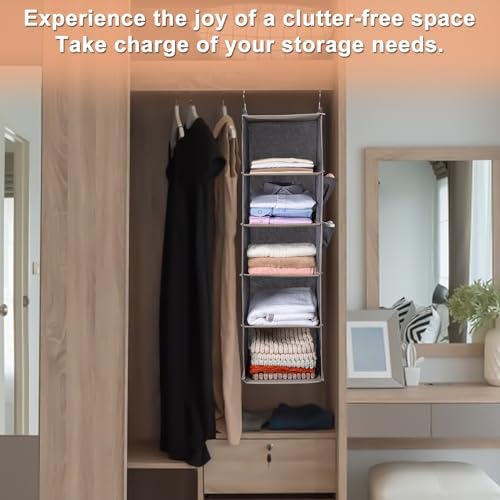BOOMIBOO Hanging Closet Organize and Shelves, 5-Hanging Shelf（2 Pack - Image 6