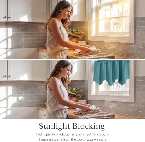 NICETOWN Sea Teal Blackout Window Valance - Image 2
