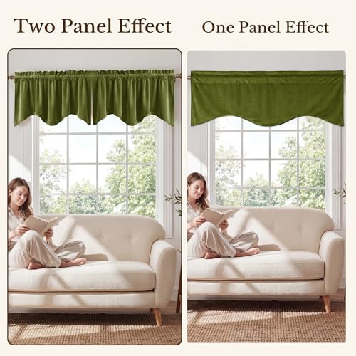 StangH Olive Green Valance for Windows Home Decor 52x18 Inch, 1 Panel - Image 7