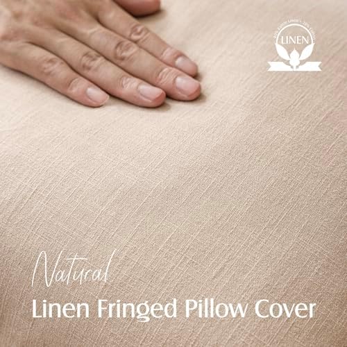 Foindtower Decorative Linen Fringe Throw Pillow Covers Cozy Boho Farmhouse - Image 2