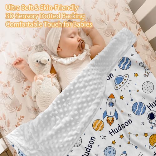 Custom Baby Boy Minky Crib Bedding Set, Astronaut Bedding 3 Pcs Set - Image 2