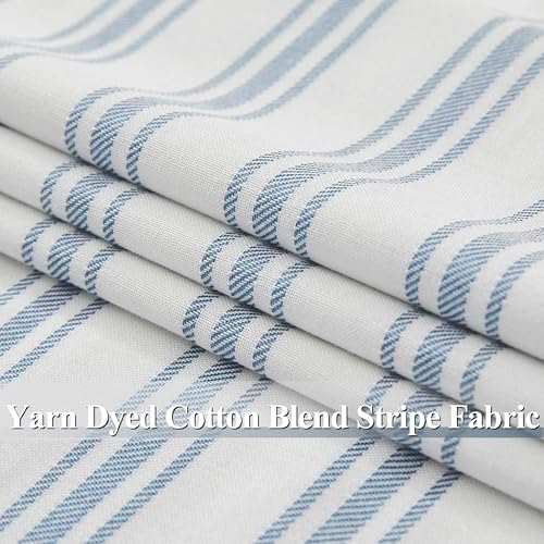 ZJDECOR Blue Striped Blackout Curtains 84 Inches Length, Back Tab Rod Pocket - Image 5
