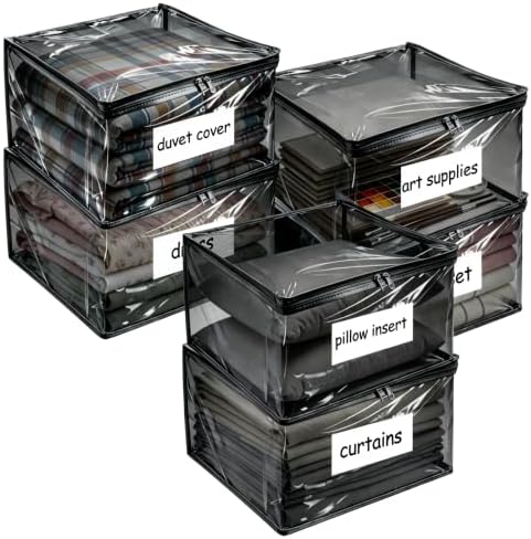 Plastic Storage Bags with Easy-Glide Zipper, Durable Clear Vinyl Zippered by Kikerike