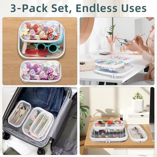 Clear Hard Shell Zipper Cases, Plastic Hard Sided Zippers Pouches Clear - Image 2