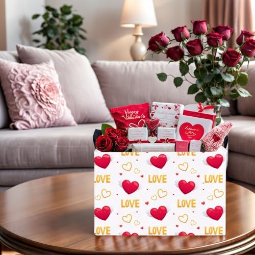Valentine's Day Basket Gift for Empty Cute Heart Large Storage Bin for Kid and - Image 5