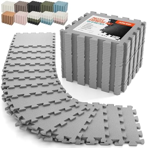 AIRHOP 18 PCS Gym Floor Mat, EVA Foam Puzzle Gym Mat, High-Density Interlocking by Airhop