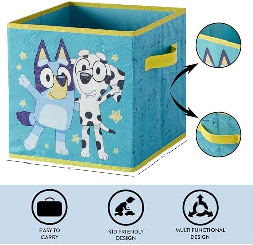 Bluey Set of 2 Collapsible Storage Cubes, Spacious Foldable Toy Organizer Boxes - Image 4